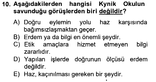 Etik 2012-2013 Ara Sınav - 10. soru