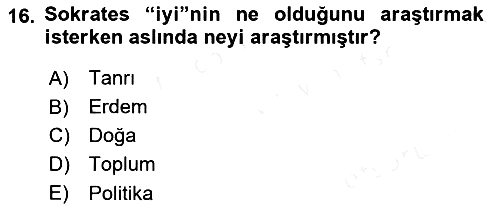 Etik 2018-2019 Ara Sınav - 16. soru