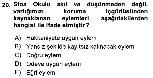 Etik 2018-2019 Ara Sınav - 20. soru