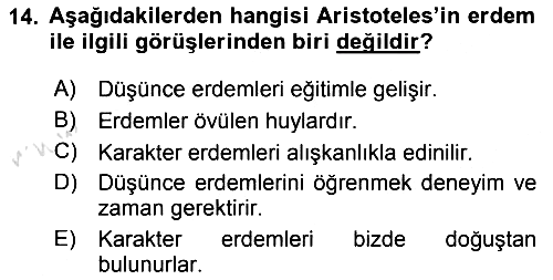Etik 2019-2020 Ara Sınav - 14. soru