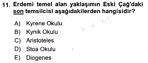 Etik 2022-2023 Ara Sınav - 11. soru