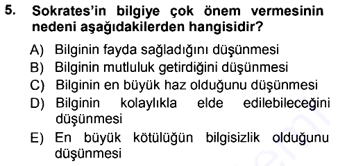 Etik 2012-2013 Dönem Sonu Sınavı - 5. soru
