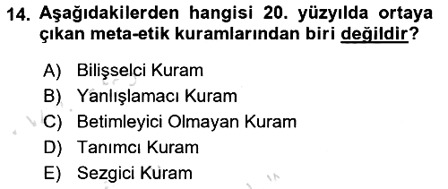 Etik 2023-2024 Dönem Sonu Sınavı - 14. soru