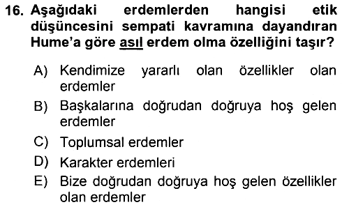 Etik 2020-2021 Yaz Okulu Sınavı - 16. soru
