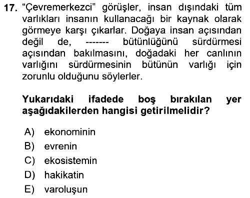 Etik 2022-2023 Yaz Okulu Sınavı - 17. soru