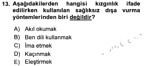 Etkili İletişim Teknikleri 2016-2017 3 Ders Sınavı - 13. soru