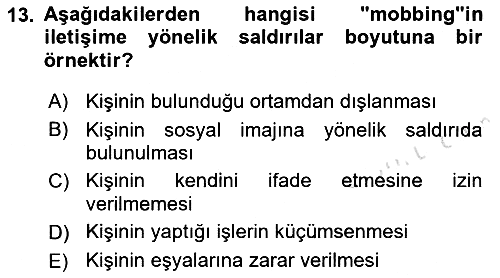 Etkili İletişim Teknikleri 2021-2022 Ara Sınav - 13. soru
