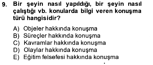 Etkili İletişim Teknikleri 2012-2013 Dönem Sonu Sınavı - 9. soru