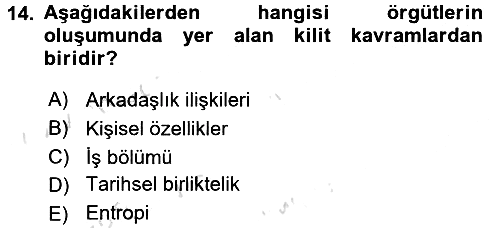Etkili İletişim Teknikleri 2015-2016 Dönem Sonu Sınavı - 14. soru