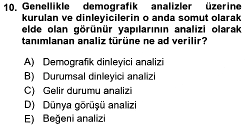 Etkili İletişim Teknikleri 2017-2018 Dönem Sonu Sınavı - 10. soru