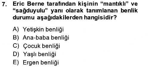 Etkili İletişim Teknikleri 2014-2015 Tek Ders Sınavı - 7. soru