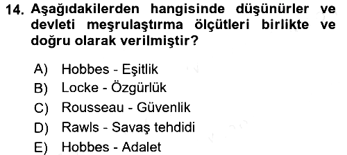 Felsefe 2017-2018 3 Ders Sınavı - 14. soru
