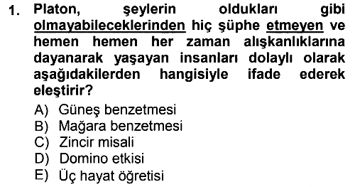 Felsefe 2012-2013 Dönem Sonu Sınavı - 1. soru