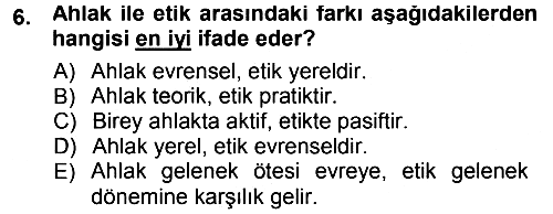 Felsefe 2012-2013 Dönem Sonu Sınavı - 6. soru