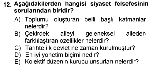 Felsefe 2014-2015 Dönem Sonu Sınavı - 12. soru