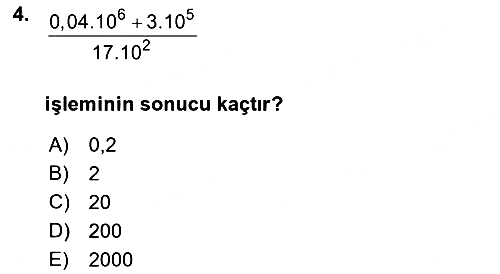 Genel Matematik 2018-2019 3 Ders Sınavı - 4. soru