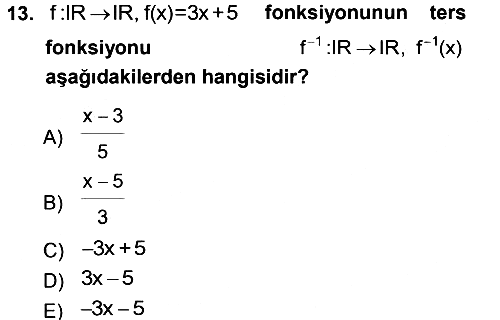 Genel Matematik 2012-2013 Ara Sınav - 13. soru