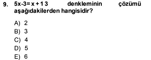 Genel Matematik 2013-2014 Ara Sınav - 9. soru