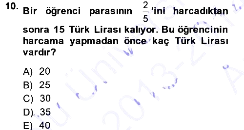 Genel Matematik 2013-2014 Ara Sınav - 10. soru
