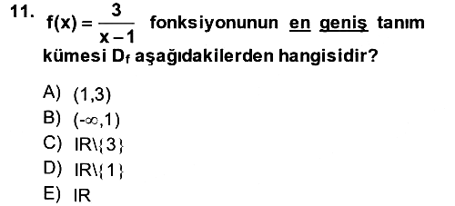Genel Matematik 2013-2014 Ara Sınav - 11. soru
