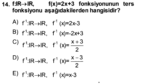 Genel Matematik 2013-2014 Ara Sınav - 14. soru