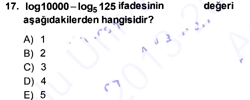 Genel Matematik 2013-2014 Ara Sınav - 17. soru