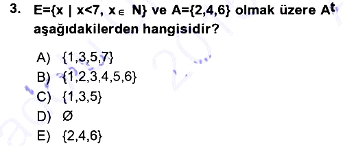 Genel Matematik 2015-2016 Ara Sınav - 3. soru