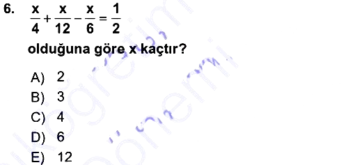 Genel Matematik 2015-2016 Ara Sınav - 6. soru