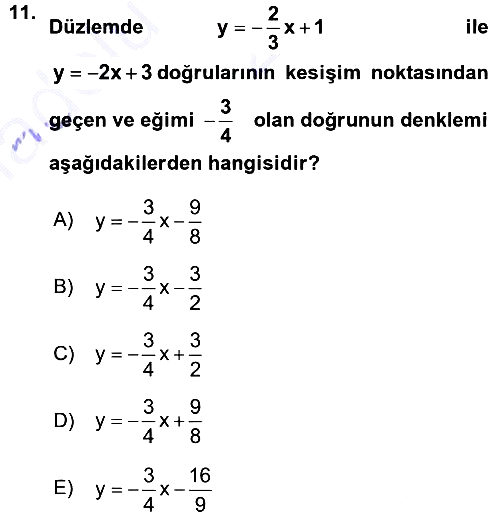 Genel Matematik 2015-2016 Ara Sınav - 11. soru