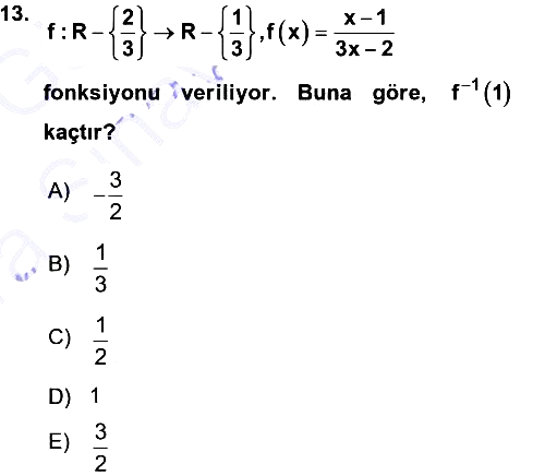 Genel Matematik 2015-2016 Ara Sınav - 13. soru
