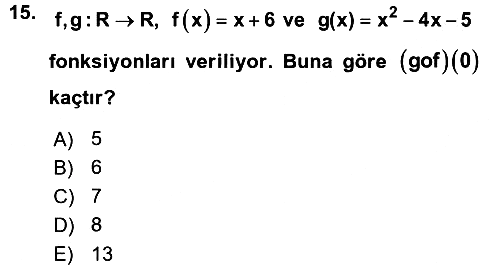 Genel Matematik 2015-2016 Ara Sınav - 15. soru