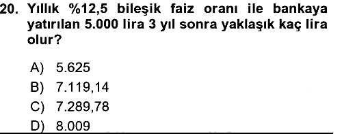 Genel Matematik 2015-2016 Ara Sınav - 20. soru