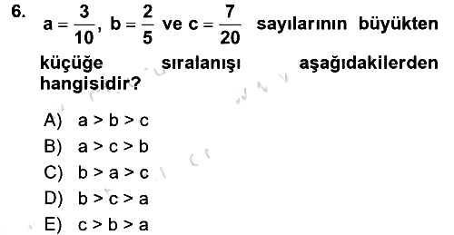 Genel Matematik 2016-2017 Ara Sınav - 6. soru