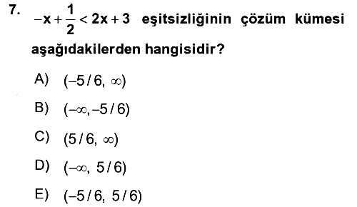Genel Matematik 2016-2017 Ara Sınav - 7. soru