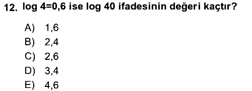 Genel Matematik 2016-2017 Ara Sınav - 12. soru