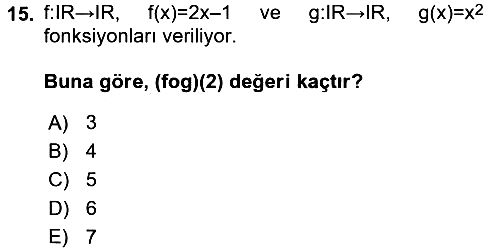 Genel Matematik 2016-2017 Ara Sınav - 15. soru