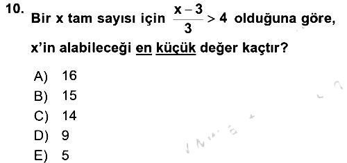 Genel Matematik 2017-2018 Ara Sınav - 10. soru