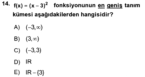 Genel Matematik 2017-2018 Ara Sınav - 14. soru