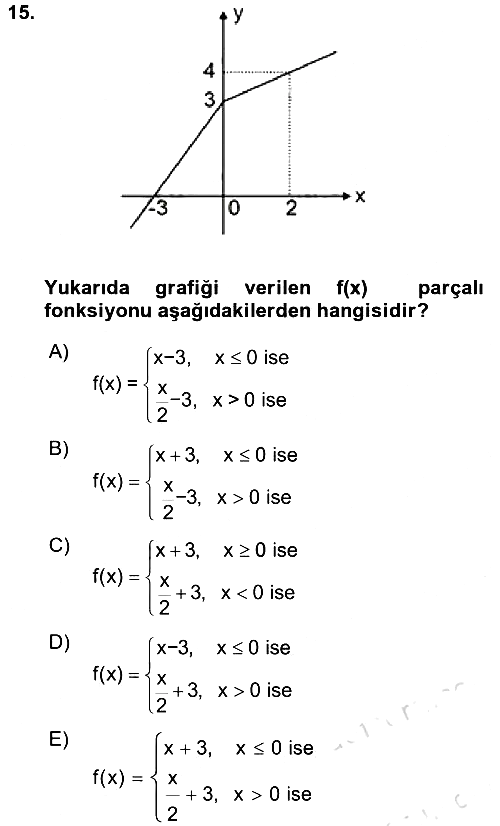 Genel Matematik 2017-2018 Ara Sınav - 15. soru