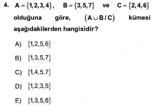 Genel Matematik 2018-2019 Ara Sınav - 4. soru