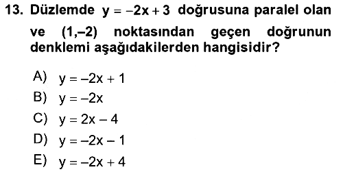 Genel Matematik 2018-2019 Ara Sınav - 13. soru