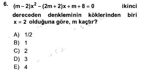 Genel Matematik 2021-2022 Ara Sınav - 6. soru