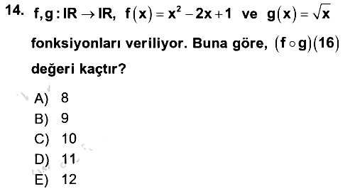 Genel Matematik 2022-2023 Ara Sınav - 14. soru