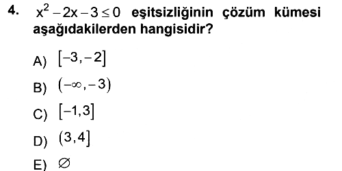 Genel Matematik 2012-2013 Dönem Sonu Sınavı - 4. soru