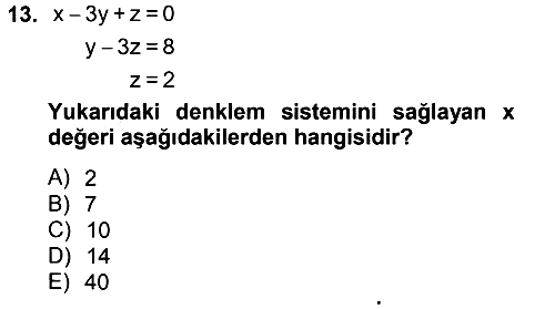 Genel Matematik 2012-2013 Dönem Sonu Sınavı - 13. soru