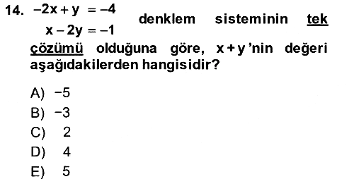 Genel Matematik 2013-2014 Dönem Sonu Sınavı - 14. soru