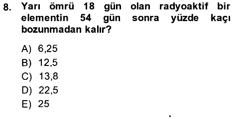Genel Matematik 2014-2015 Dönem Sonu Sınavı - 8. soru