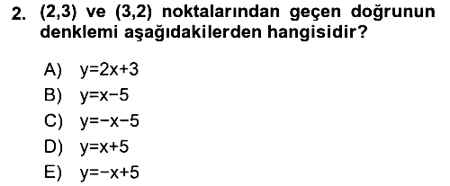 Genel Matematik 2016-2017 Dönem Sonu Sınavı - 2. soru