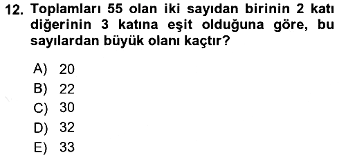Genel Matematik 2017-2018 Dönem Sonu Sınavı - 12. soru