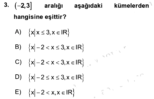 Genel Matematik 2019-2020 Dönem Sonu Sınavı - 3. soru